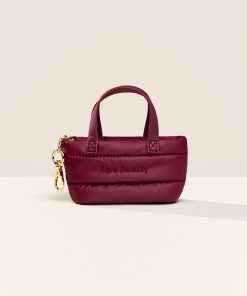 Mini Puffy Tote Keychain - Merlot